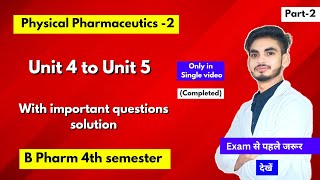 Physical pharmaceutics 4th semester important questions। With solution Notes। Shahruddin khan।Part 2 [upl. by Gelasias]