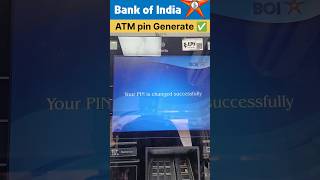 Bank of India New ATM pin generate  BOI atm card ka pin kaise banaye । shortsvideo shorts boiatm [upl. by Richarda]