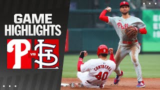 Phillies vs Cardinals Game Highlights 41024  MLB Highlights [upl. by Irrej]