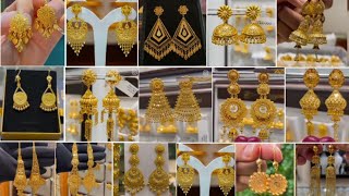 Latest Gold earring designs 2024  Light weight Gold earrings  Sui dhaga gold earrings goldearring [upl. by Karlise]