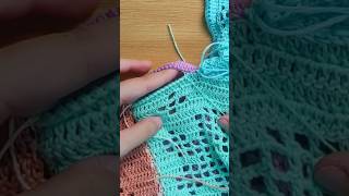 Sewing crochet top pieces shorts crochet crochetsweater [upl. by Atinauj]