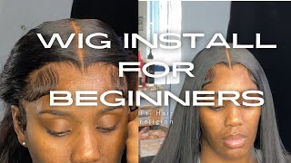 Detailed wig install for beginners w widows peak [upl. by Etram]