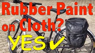 Rubber Paint on Fabric Pannier Bags  DIY Restore amp Waterproof Cloth  Listening practice ESL [upl. by Ecitsuj]