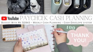 YouTube Paycheck Budget With Me 2843  Cash Planning for the Week  Cash Envelope System [upl. by Hollis]