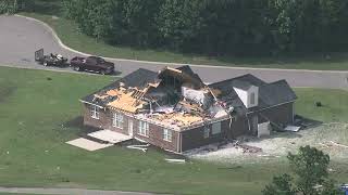 Chopper 11 Raw tornado aftermath video Belmont Lake area in Nash County [upl. by Mohl]