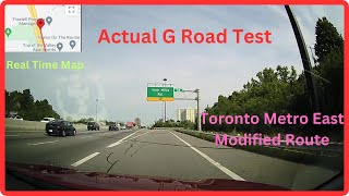 Actual G Road Test Pass  Toronto Metro East Victoria ParkLawrence Modified RouteReal Time Map [upl. by Ahaelam]