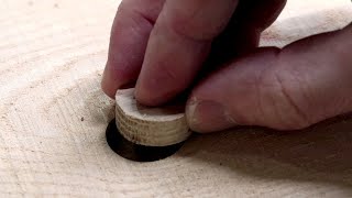 Make perfect plugs to cover defects in wood [upl. by Sesiom]