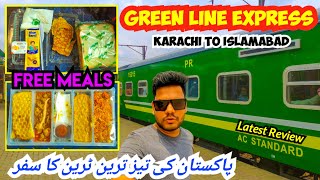 Green Line Express Premium Train Review  Fastest Travel in AC Standard from Karachi to Lahore [upl. by Ecienahs]