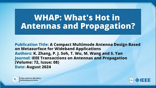 A Compact Multimode Antenna Design Based on Metasurface for Wideband Applications [upl. by Siryt833]