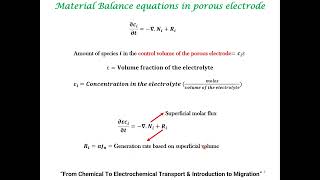 Material Balance Equations for Porous Electrode Modeling [upl. by Sager]