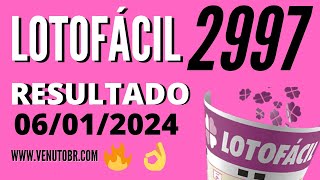 🍀 Resultado Lotofácil 2997 [upl. by Joiner]