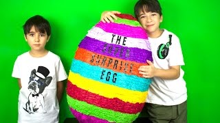 OPENING THE VERY FIRST BIGGEST SURPRISE EGG IN THE WORLD  SO EPIC [upl. by Suivat]