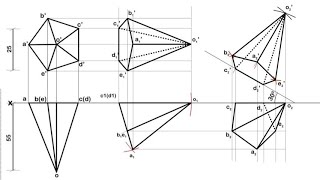 Pentagonal pyramid is resting on one of its triangular face in the Vertical Plane [upl. by Enitsrik8]