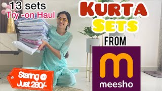 Meesho kurta set  meesho suit set  meesho kurta set tryon haul meesho haul meesho meeshohaul [upl. by Orsino]