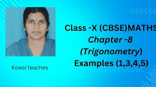 Class X CBSE Maths Chapter 8  Example 1 Example 3 Example 4 Example 5 [upl. by Orozco]