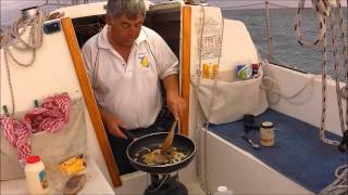 Brisbane to Whitsundays 19 Gourmet cooking on a small boat Fitzroy Reef [upl. by Finella630]