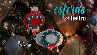 🎄 ESFERAS de FIELTRO para NAVIDAD  Adornos NAVIDEÑOS FÁCILES de hacer [upl. by Epillihp474]