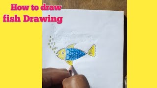 How to Draw Fish 🐟 with B letter step by step for beginners। fish drawing SurajJaiswalwk8ej [upl. by Nnairrehs]