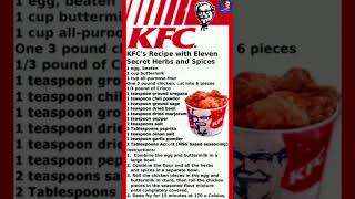 KFC 🍗Recipe Secrets herbs and spices kfc kfcfriedchicken kfcrecipe trendingshorts viralvideo [upl. by Livvy]