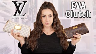 EVA Clutch Monogram amp Damier Azur Compared  Louis Vuitton [upl. by Grosz]