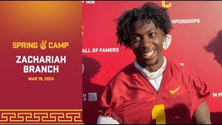 USC WR Zachariah Branch  Spring Camp Practice 1 [upl. by Melisa]