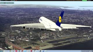 XPlane 10 stunning scenery landing an A388 at LPPT [upl. by Arlynne]