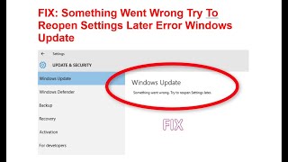 ✅ FIX Something Went Wrong Try To Reopen Settings Later Error Windows Update [upl. by Kulsrud]