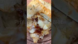 Phyllo Baked Brie ❤️🧀 cheese baking brie charcuterieboard appetizer snack phyllo delicious [upl. by Martine]