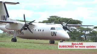 UN Aircraft carrying UN Executive Board members lands in Karamoja Uganda [upl. by Nannerb]