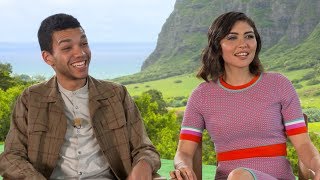 Jurassic World Newcomers Daniella Pineda amp Justice Smith Exclusive Interview [upl. by Eemak]