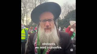 Rabbi against genocide in Gaza outside ICJ in the Hague Netherlands [upl. by Ylrbmik]