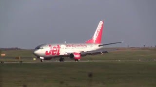 Storm Henry Crosswind Takeoff amp Landings at Leeds Bradford Airport UK  2nd February 2016 [upl. by Sherwin]