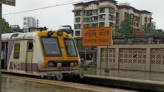 Mumbai Local EMU Rainy Day Speed Run at Seawoods Darave Station Harbour Line centralrailwaymumbai [upl. by Houser]