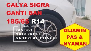 calya sigra ganti ban dunlop sp touring R1 185 65 r14 dan cara spooring [upl. by Skeie]