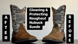 Cleaning amp protecting suede Roughout and Nubuck cowboy boots [upl. by Aiuqes]