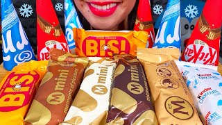 ASMR ICE CREAM PARTY MAGNUM KINDER KITKAT CORNETTO MUKBANG MASSIVE Eating Sounds [upl. by Rainah]