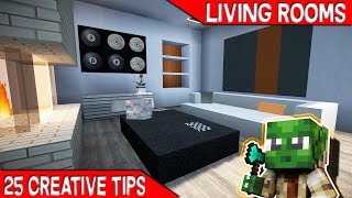 25 Tips for Living Rooms in Minecraft [upl. by Jerrome]