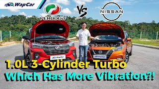 10L 3Cyl Turbo Battle Perodua Ativa vs Nissan Almera Engine Vibration 0100 amp FC Test  WapCar [upl. by Ntsyrk]