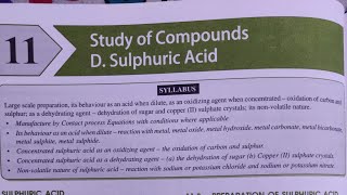 STUDY OF COMPOUNDS D SULPHURIC ACID CLASS 10 ICSE CHAPTER 11 EXERCISE 11 PART1 [upl. by Jandel]