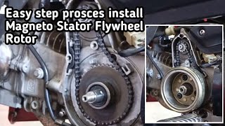 How to install Magneto kit Flywheel on Motorcycle Dirt Bike [upl. by Jerrol]