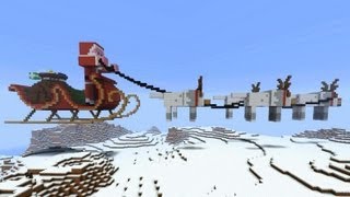 Minecraft  Santa in Sleigh with Reindeer explodes [upl. by Fishbein]