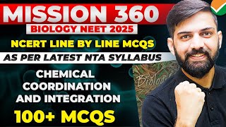 Top 100 MCQ Chemical Coordination and Integration NCERT Based  NCERT Based Biology MCQ NEET 2025 [upl. by Asereht]