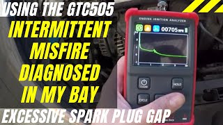 Intermittent misfire picked up by the GTC505 without leaving my bay  Excessive spark plug gap [upl. by Goodspeed]