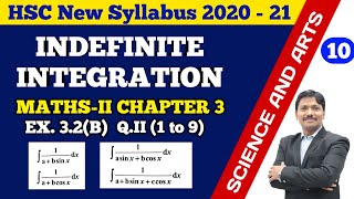 Indefinite Integration Ex32B Part 10  12th Maths New Syllabus 2020 Maharashtra  Dinesh Sir [upl. by Tomasine]