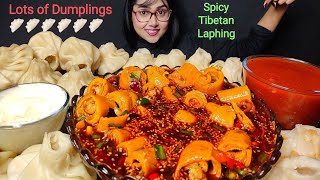 Eating Lots of Nepali Momo amp Laphing Big Bites  Asmr Eating  Mukbang [upl. by Suk]