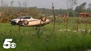 Tornado damage seen in Northwest Arkansas [upl. by Katrina735]