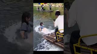 Play bamboo raft and rush in water [upl. by Allix396]