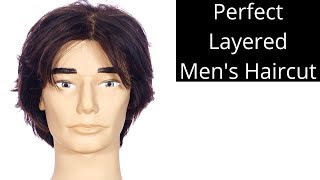 Perfect Layered Mens Haircut Tutorial  TheSalonGuy [upl. by Ellenyl947]