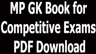 MP GK Book for Competitive Exams PDF Download [upl. by Yram]