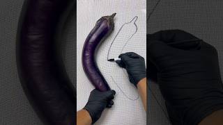 Tufting the Worlds Biggest EggPlant tufting food worldrecord shorts [upl. by Nospmas19]